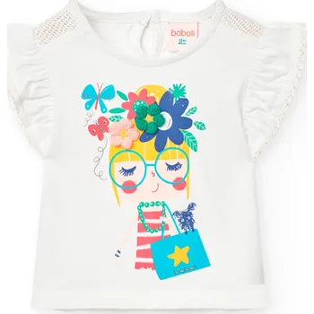 Dívčí tričko Tričko s krátkým rukávem, holčička s květy, dívka, Boboli Velikosti: 116