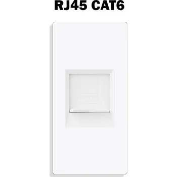 Elektrická zásuvka MODUL 1/2 POČÍTAČOVÁ ZÁSUVKA INTERNETOVÁ RJ45 CAT6 DO ZÁSUVKY PANELU BÍLÁ