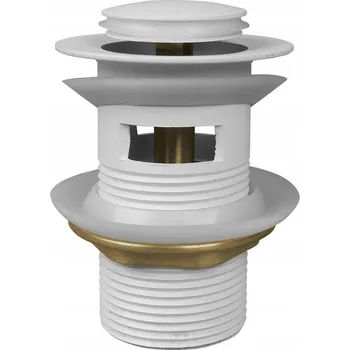 Umyvadlo Zátka umyvadlová bez přepadu, s přepadem klik-klak kulatý Kuchinox bílá