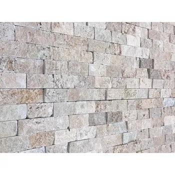 Obklad Kamenný obklad Travertin classic omletý 3,75x7,5 cm