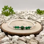 Certom výrazný provázkový náramek se zeleným achátem, africkým tyrkysem 0143