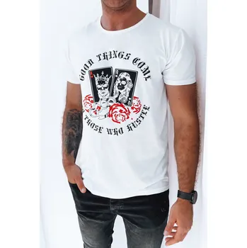 Bílé pánské triko s potiskem RX5257 Velikost: 2XL