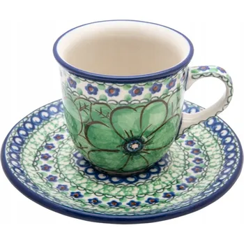 ŠÁLEK 180 ml s podšálkem Keramika Bolesławiec