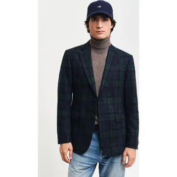 Pánské oblečení SAKO GANT SLIM BLACK WATCH CHECK BLAZER MARINE