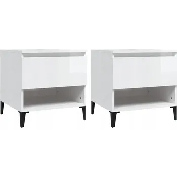 Konferenční stolek Odkládací stolky Industriální šarm bílý 50x46x50 cm