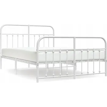 Postel Kovový rám postele Elegantní Ocel - bílý, 196x142x100 cm