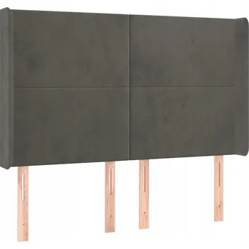 Čelo postele ušák samet tmavě šedá 147x16x118/128 cm