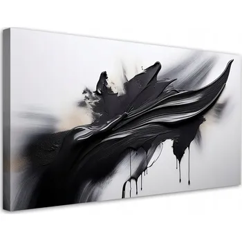 Obraz Obraz na plátně, Abstrakce Černobílá 3D Efekt 100x50