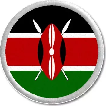Vlajka Pelisport Keňská vlajka tištěná nášivka ø 4,5 cm