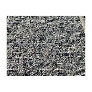 Dlažba Dlažební kostky řezané, gabro černo-šedá, 6x6x5