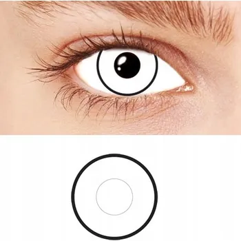 Kontaktní čočky Čočky BÍLÉ nedioptrické BÍLÁ 085 Bílé Halloweenské kontaktní čočky Z