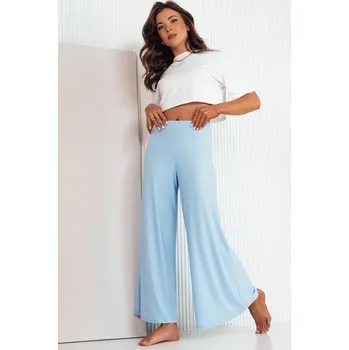 Dámské oblečení Světle modré dámské široké kalhoty TERENI UY2003 Velikost: ONE SIZE