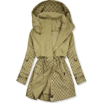 Dámská parka Béžová parka/plášť se vzorem
