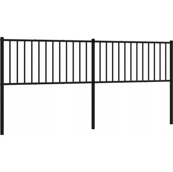 Ocelové čelo postele, černé, 198x3x90 cm