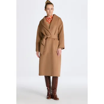 Dámský kabát KABÁT GANT HANDSTITCHED BELTED COAT WARM KHAKI