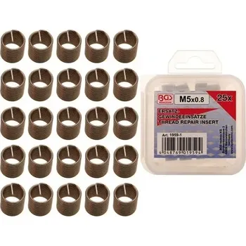 Závitořezný nástroj BGS 1959-1 Závitová vložka M5 x 0,8 mm (Sada 25 kusů)