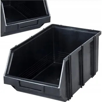 Úložný box ÚLOŽNÝ BOX DÍLENSKÁ PŘEPRAVKA ČERNÁ 210x350x160 MM KRABICE NA ŠROUBY