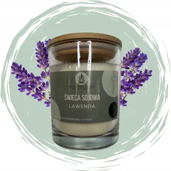Svíčka NATURALNA ŚWIECA SVÍČKA LEVANDULE, 250 ML, PARFEMOVANÁ, EKOLOGICKÁ, DÁREK