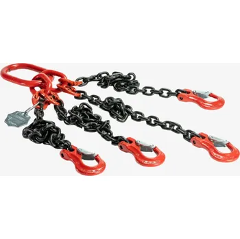 Upínací popruh BEST MAXX 17000kg Vázací řetěz G8 čtyřpramenný, oko-hák, 16mm Délka úvazku: 1 M