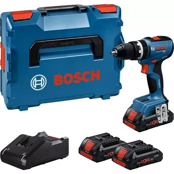 Bezuhlíková aku vrtačka s příklepem Bosch GSB 18V-65 Professional - 3x aku 18V/4.0Ah Li-Ion ProCORE, 65Nm, 1.12kg, kufr L-BOXX 136 (06019N3308)