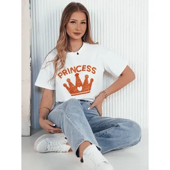 Dámské tričko Bílé tričko s korunkou PRINCY RY2392 Velikost: M/L
