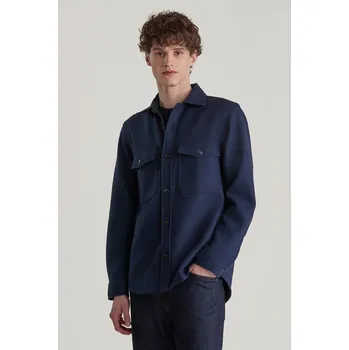 Pánská košile KOŠILE GANT WOOL BLEND OVERSHIRT EVENING BLUE