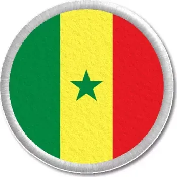 Vlajka Pelisport Senegalská vlajka tištěná nášivka ø 4,5 cm