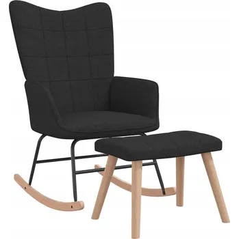 Křeslo Houpací křeslo s podnožkou, černé, 61x78x98 cm
