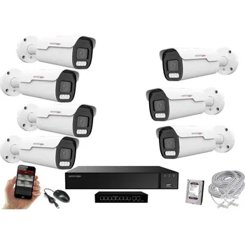 Kompletní kamerový systém MS AI hybrid Light Park IP 7 kamerový set se switchem 8 Mpix (6070K7B) (Monitorrs Security)