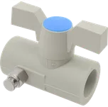 FV-PLAST PPR kohout kulový 63 plastový s výpustným ventilem AA272063000