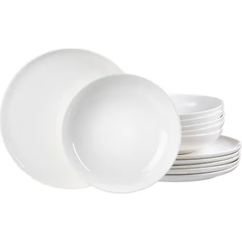 Jídelní set Bílý set talířů 9 dílný porcelán Piran porcelán