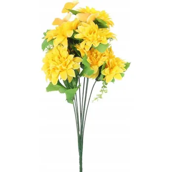 umělá květina UMĚLÁ KYTICE MARGARETEK S MOTÝLKY ŽLUTÁ KVĚTINY DEKORACE NA SVÁTKY