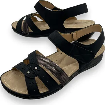 Dámské sandále Fumai Dámské černé nadměrné sandály Barva: Černá, Velikost: 40