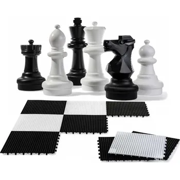 Zahradní šachy - šachovnice + figurky - maxi sada