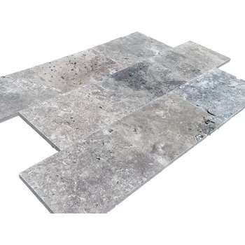 Dlažba Travertin Silver dlažba 61x40,6x3 cm