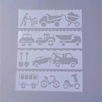 Šablona plastová 18,6 x 5,6 cm, 4ks - kvítí