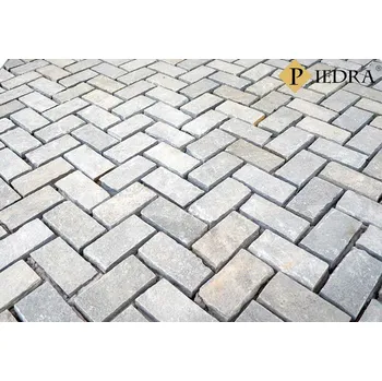 Dlažba Dlažební kostky břidlice Kavala šedá 10x20 Tloušťka: 5-7 cm