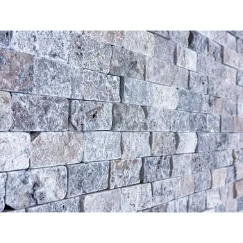 Obklad Kamenný obklad travertin silver omletý 3,75x7,5 cm