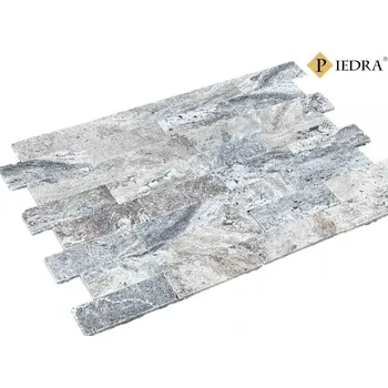 Obklad Piedra Travertin Silver 20,3x7,5x1 cm 0,5024 m2 šedá