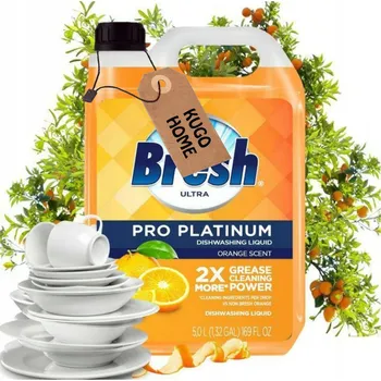 NĚMECKÝ VÝKONNÝ TEKUTÝ PROSTŘEDEK NA MYTÍ NÁDOBÍ GEL 5L BRESH KUGO HOME NOVÁ FORMULE