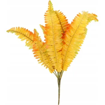 umělá květina PAPRADÍ KYTICE 12 VĚTVÍ ORANŽOVÁ VÝPLŇ DO DEKORACÍ NA HROB