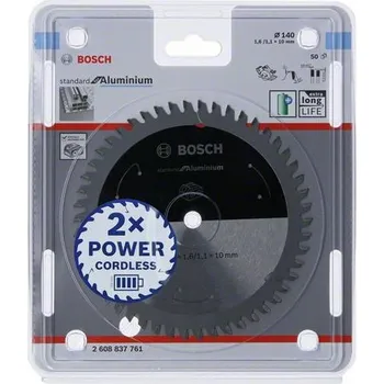 Pilový kotouč BOSCH Pilový kotouč Standard for Aluminium pro akumulátorové pily 140 × 1,6/1,1 × 10 T50 Professional (2608837761)