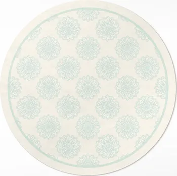 Koberec Kulatý Koberec z PVC do obývacího pokoje Rozměr ⌀ 60 cm Jasný květinový vzor slunečnice