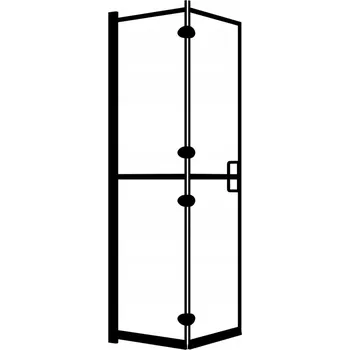 Sprchový kout skládací 120x140 cm, čirý/černý