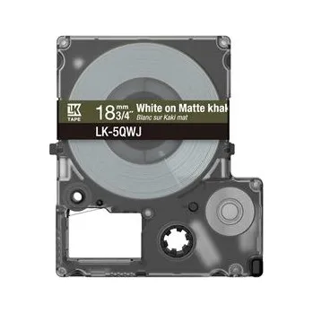 Epson LabelWorks LK-5QWJ - Bílá na matné khaki - Role (1,8 cm x 8 m) 1 kazeta y závěsný box - pásková kazeta - pro LabelWorks LW-C410, LW-C610