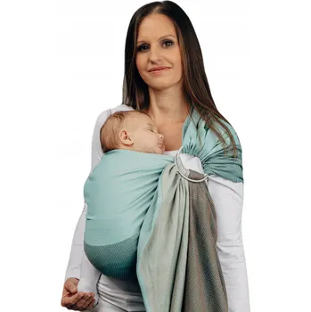 Šátek na nošení dítěte Šátkový nosič s kroužky LennyLamb - Malá Rybí Kost Baby Mint