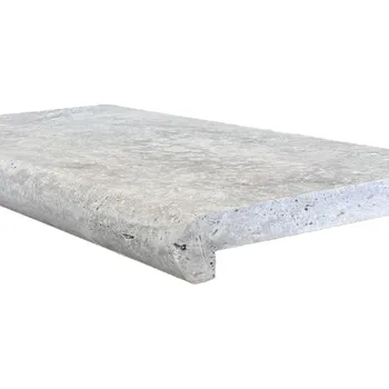 Dlažba Travertinový silver bazénový lem, C profil 5/3 cm