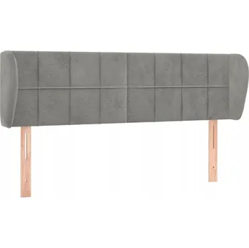 Čelo postele ušák samet světle šedé 147x78cm