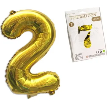 dobirkov.cz Fóliový balónek ZLATÉ ČÍSLO 2 (80 cm)