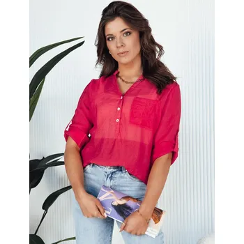 Dámská košile Tmavě růžová košile z jemného materiálu s kapsou LUNA RY2322 Velikost: M